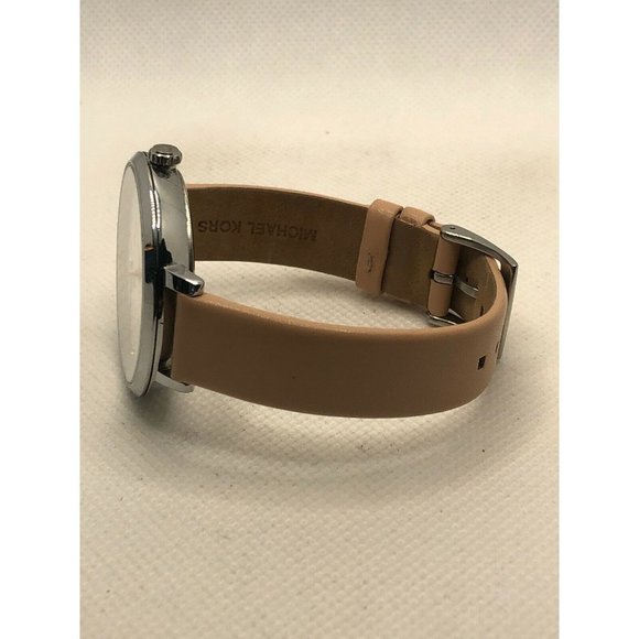 Michael Kors MK2778 Unisex Pink Leather Analog Sil - Picture 8 of 9